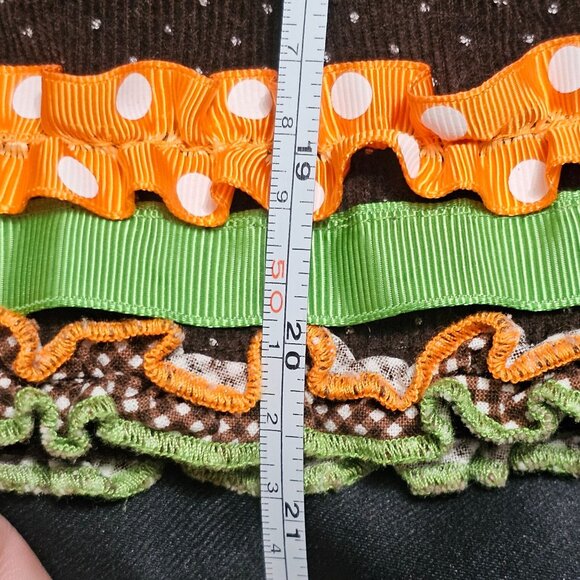 Brown Polka Dot Bonnie Jean Girls Dress Size 4T With Colorful Turkey Bow Design - Picture 7 of 11